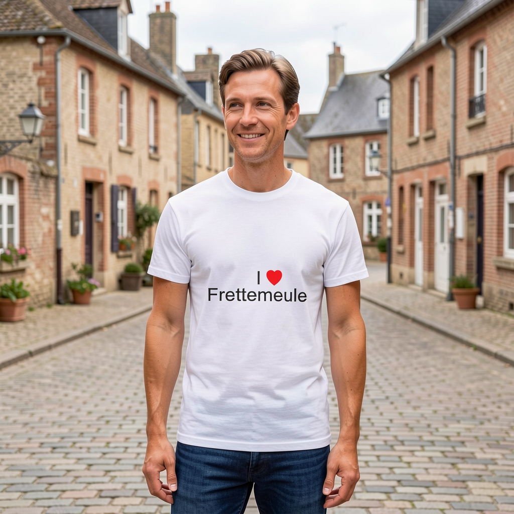 Photo portée du T-shirt I love frettemeule en décor Frettemeule