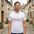 Photo portée du T-shirt I love savigny-sur-aisne en décor Savigny Sur Aisne