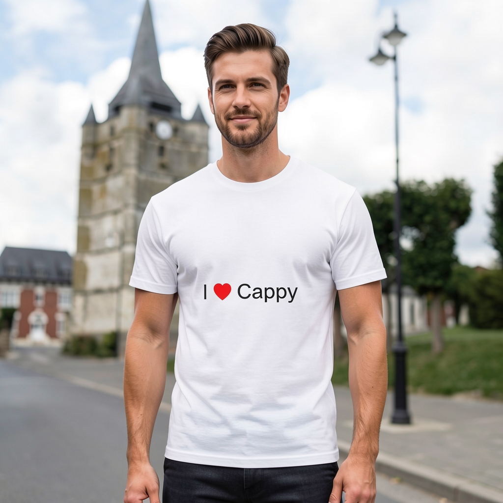 Photo portée du T-shirt I love cappy en décor Cappy