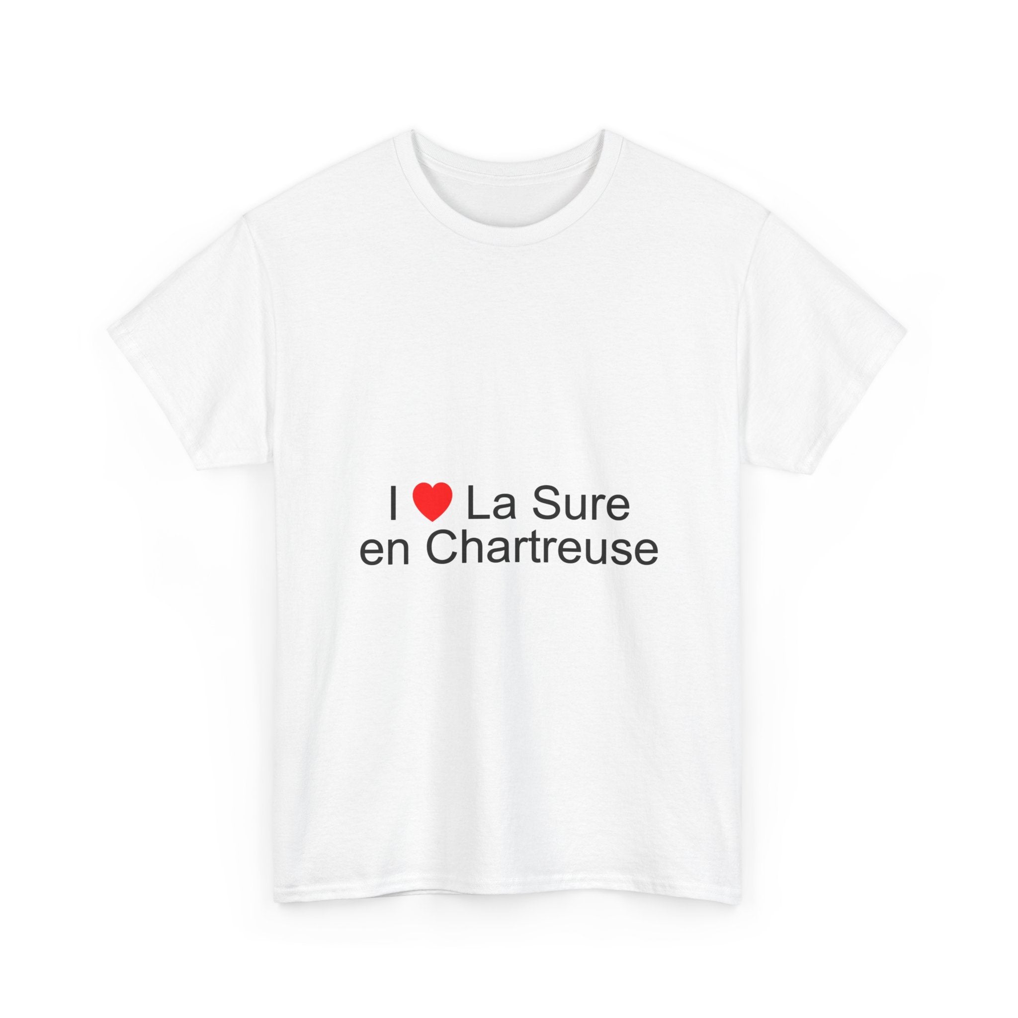 T-shirt I love la sure en chartreuse