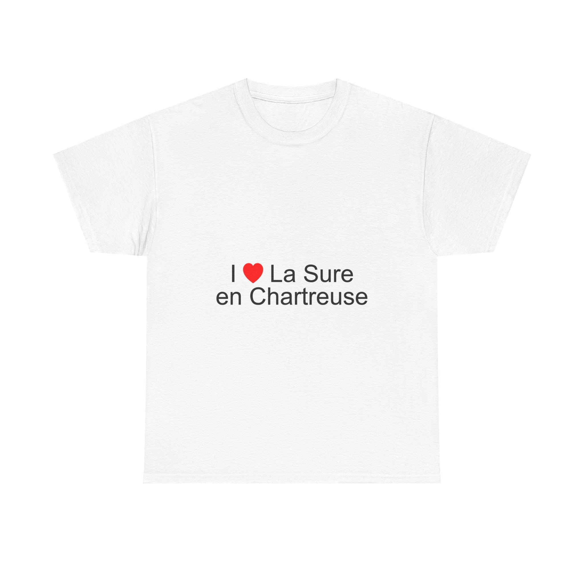T-shirt I love la sure en chartreuse