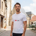 Photo portée du T-shirt I love caix en décor Caix
