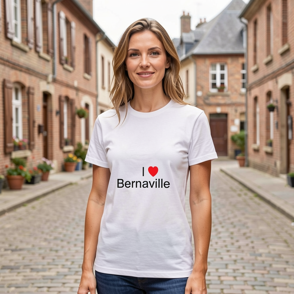 Photo portée du T-shirt I love bernaville en décor Bernaville
