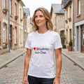 Photo portée du T-shirt I love bruyères-sur-oise en décor Bruyères Sur Oise