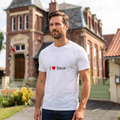Photo portée du T-shirt I love seux en décor Seux