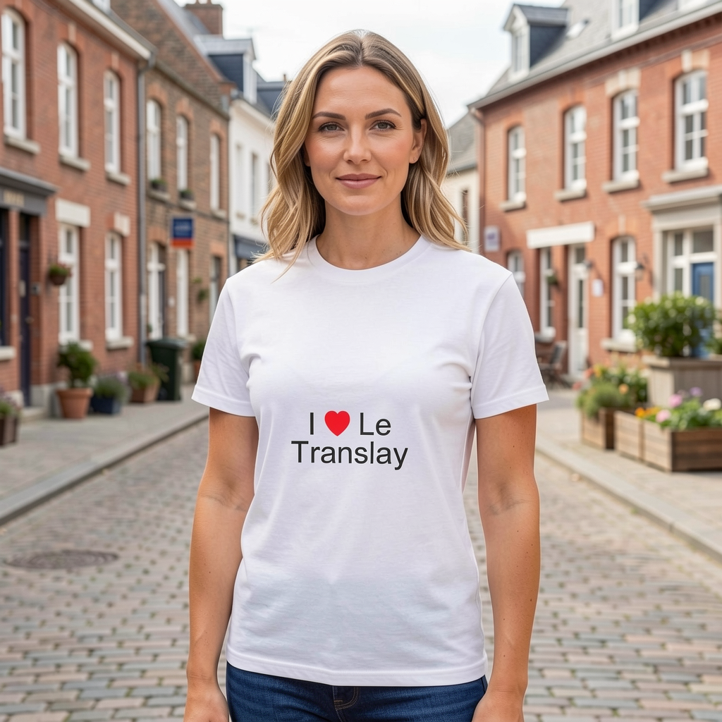 Photo portée du T-shirt I love le translay en décor Le Translay