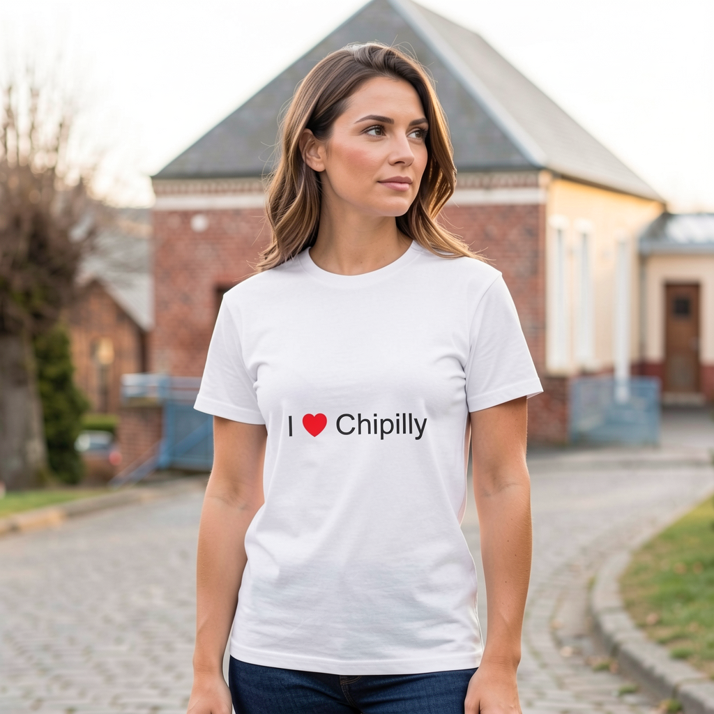 Photo portée du T-shirt I love chipilly en décor Chipilly