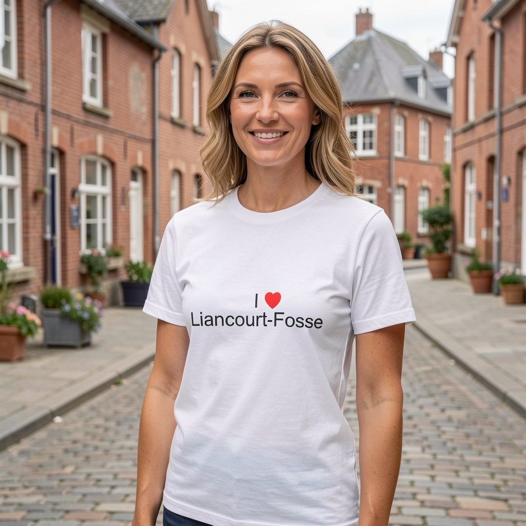 Photo portée du T-shirt I love liancourt-fosse en décor Liancourt Fosse