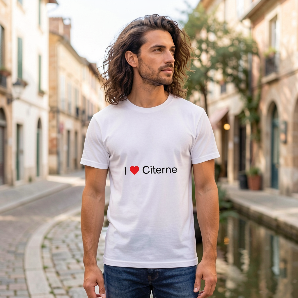 Photo portée du T-shirt I love citerne en décor Citerne
