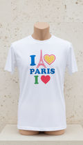 T-shirt 'I Love Paris' blanc pur