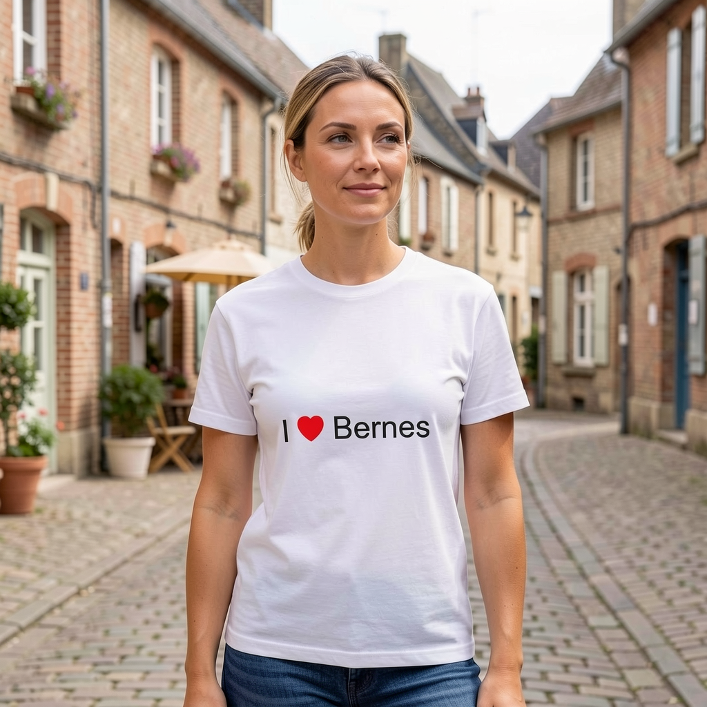 Photo portée du T-shirt I love bernes en décor Bernes