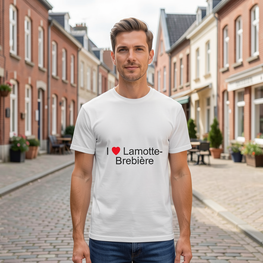 Photo portée du T-shirt I love lamotte-brebière en décor Lamotte Brebière