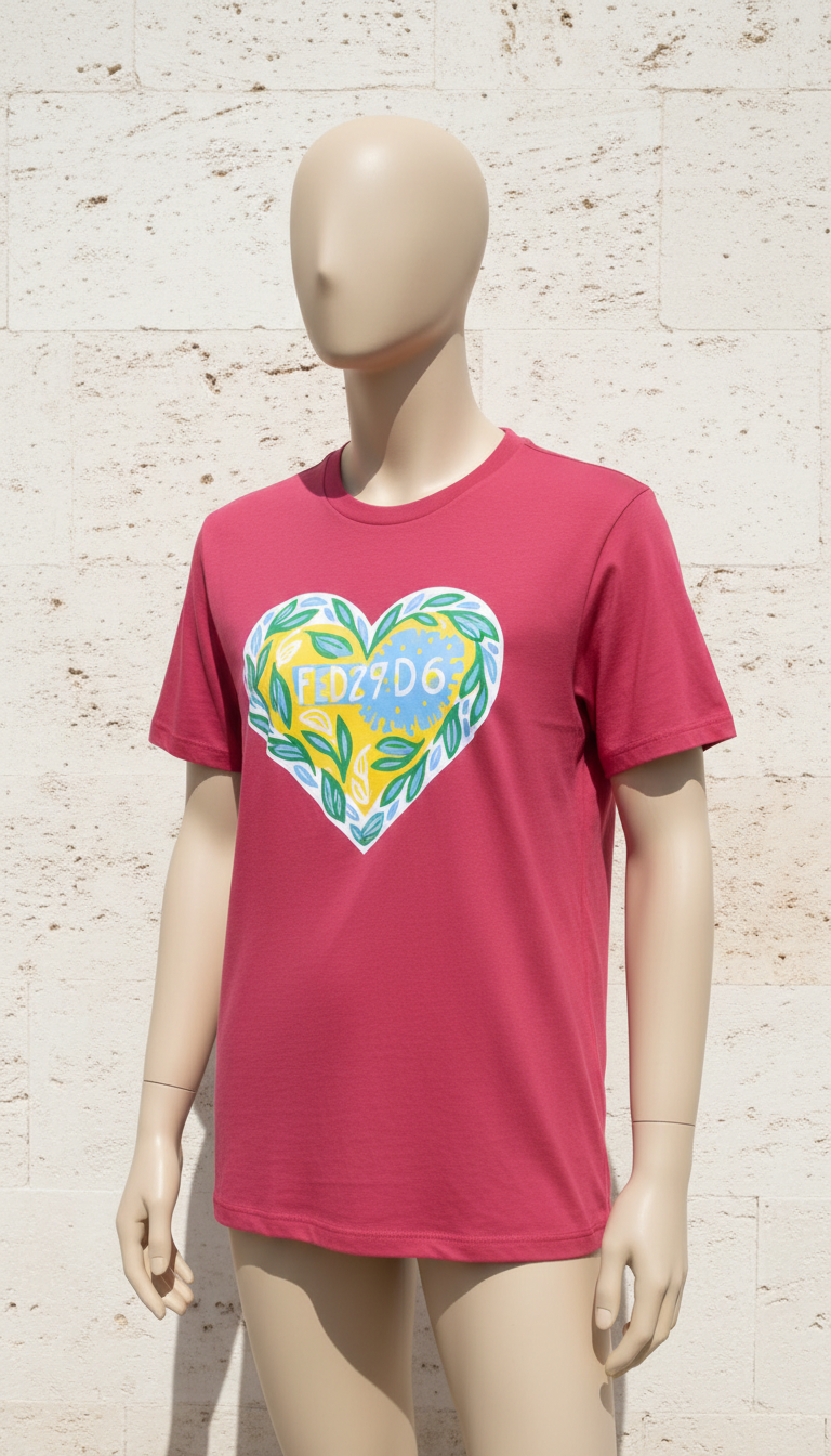 T-shirt 'I Love Lyon' rose fête