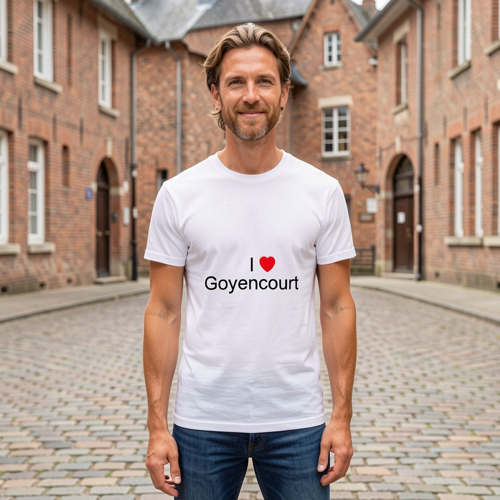 Photo portée du T-shirt I love goyencourt en décor Goyencourt