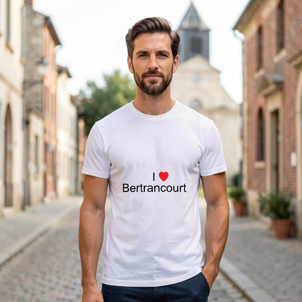 Photo portée du T-shirt I love bertrancourt en décor Bertrancourt