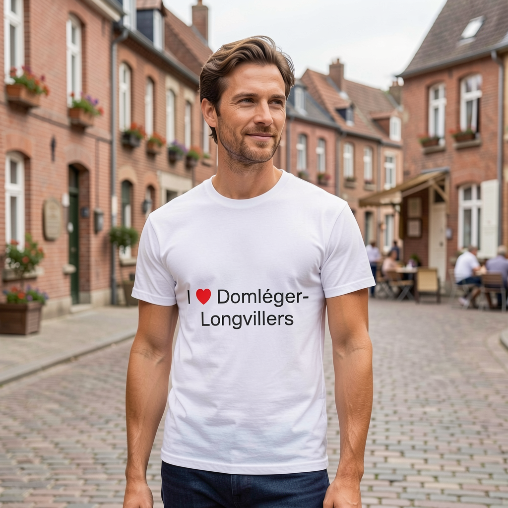 Photo portée du T-shirt I love domléger-longvillers en décor Domléger Longvillers