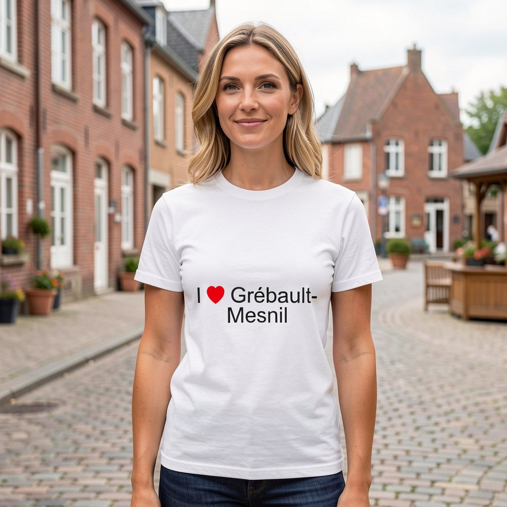 Photo portée du T-shirt I love grébault-mesnil en décor