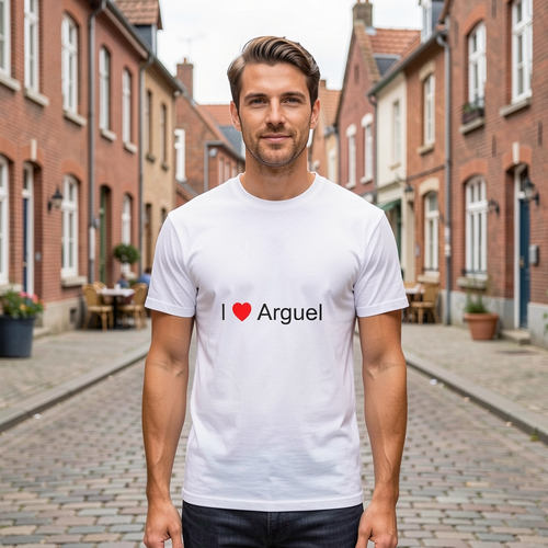 Photo portée du T-shirt I love arguel en décor Arguel