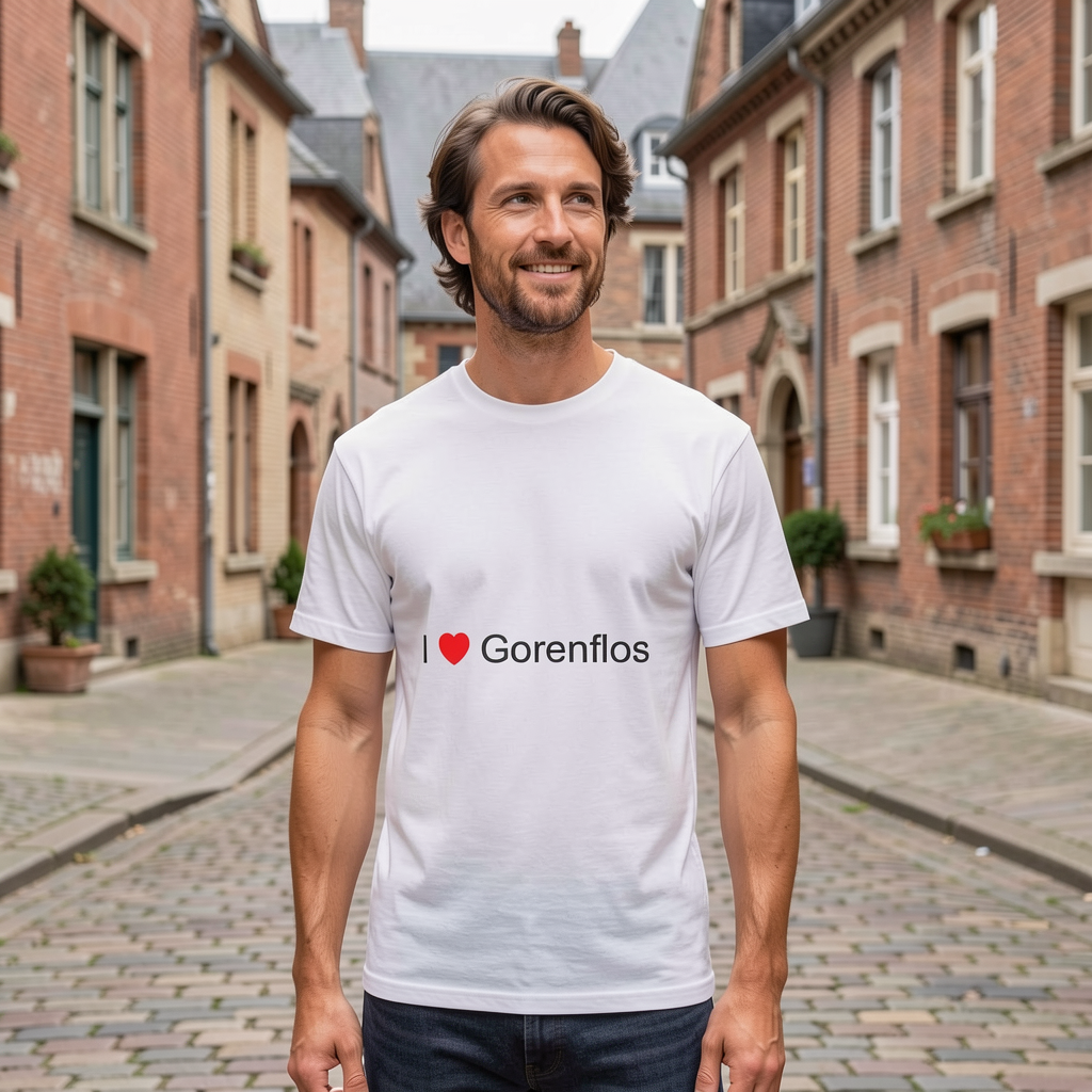 Photo portée du T-shirt I love gorenflos en décor Gorenflos