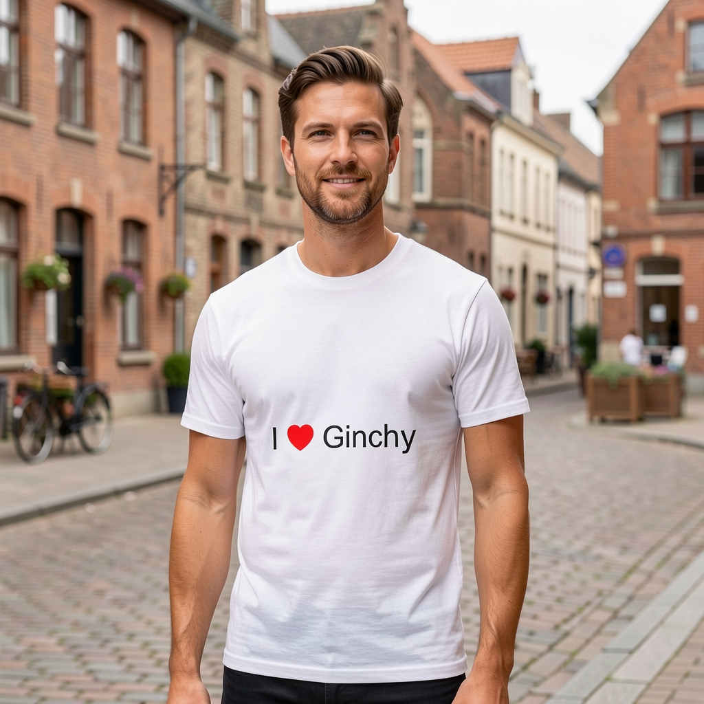 Photo portée du T-shirt I love ginchy en décor Ginchy