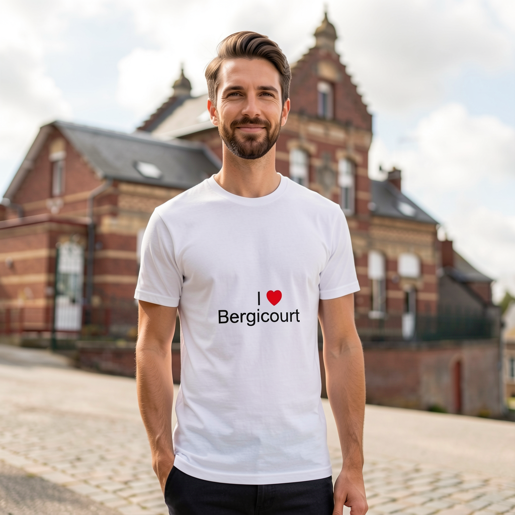Photo portée du T-shirt I love bergicourt en décor Bergicourt