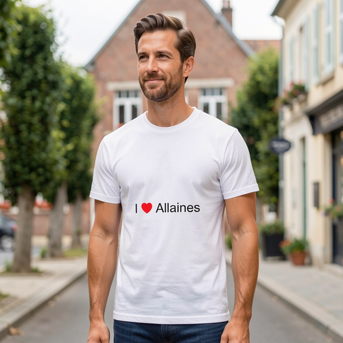 Photo portée du T-shirt I love allaines en décor Allaines