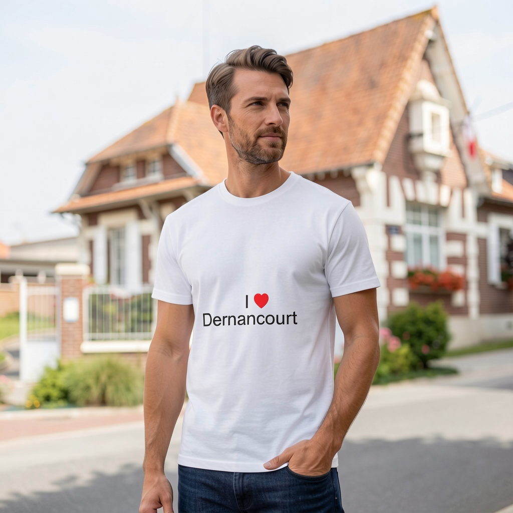 Photo portée du T-shirt I love dernancourt en décor Dernancourt